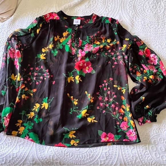 Cabi 5706 Thespian Blouse Floral Sheer Ruffles‎ romantic SIZE SMALL - Picture 3 of 8